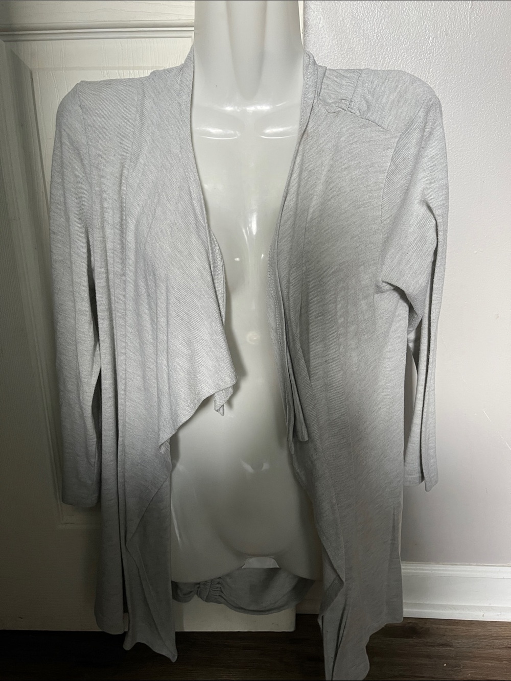 Cupio Light Gray Draped Open-Front Cardigan